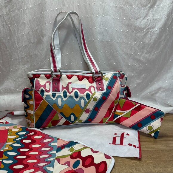 Isabella Fiori Geo Printed Diaper Bag - Picture 2 of 6